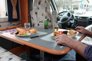 Eating inside the RV